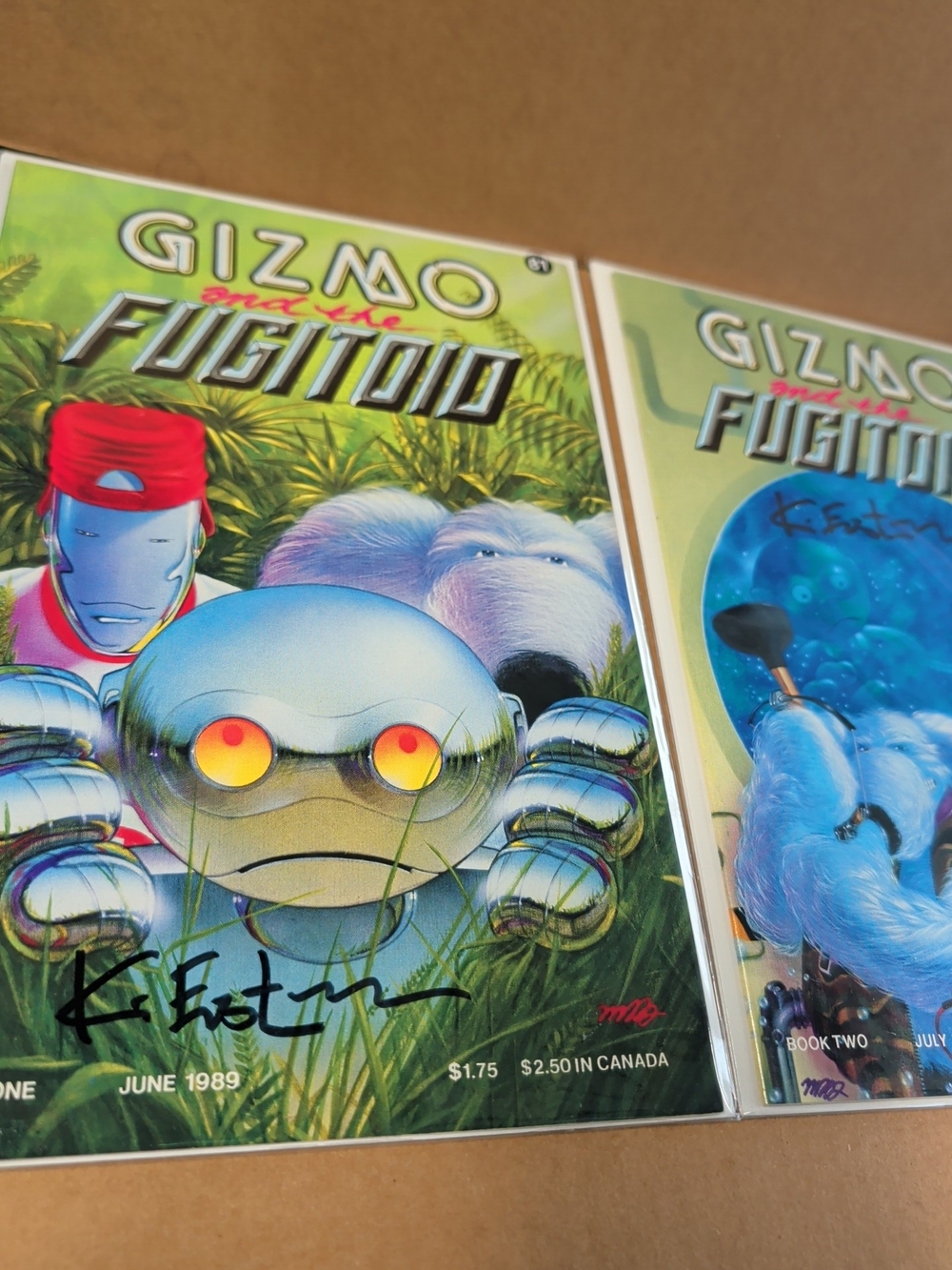Gizmo And The Fugitoid Book One And Two  SIGNED BY KEVIN EASTMAN with COA